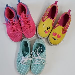 3 pair little girl's size 13 play shoes